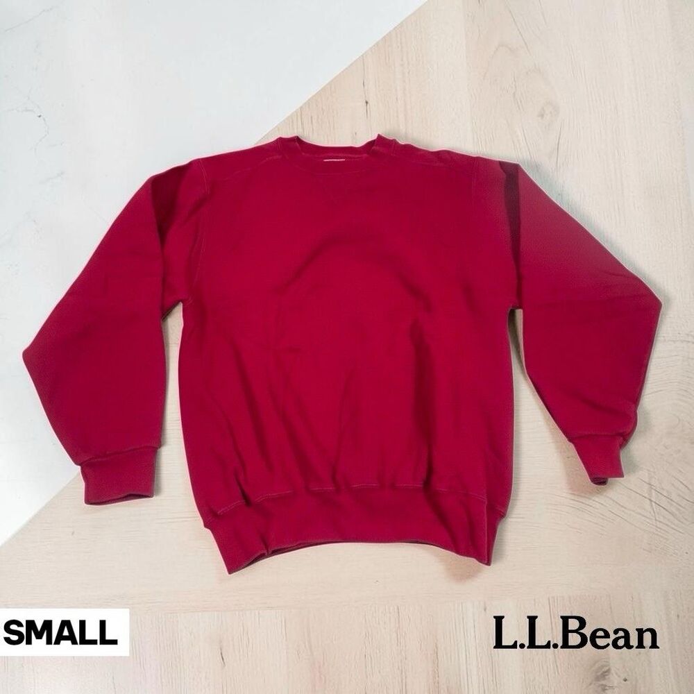 Vintage 90s L.L. Bean Russell Athletic Sweatshirt Mens SM Red Crewneck USA